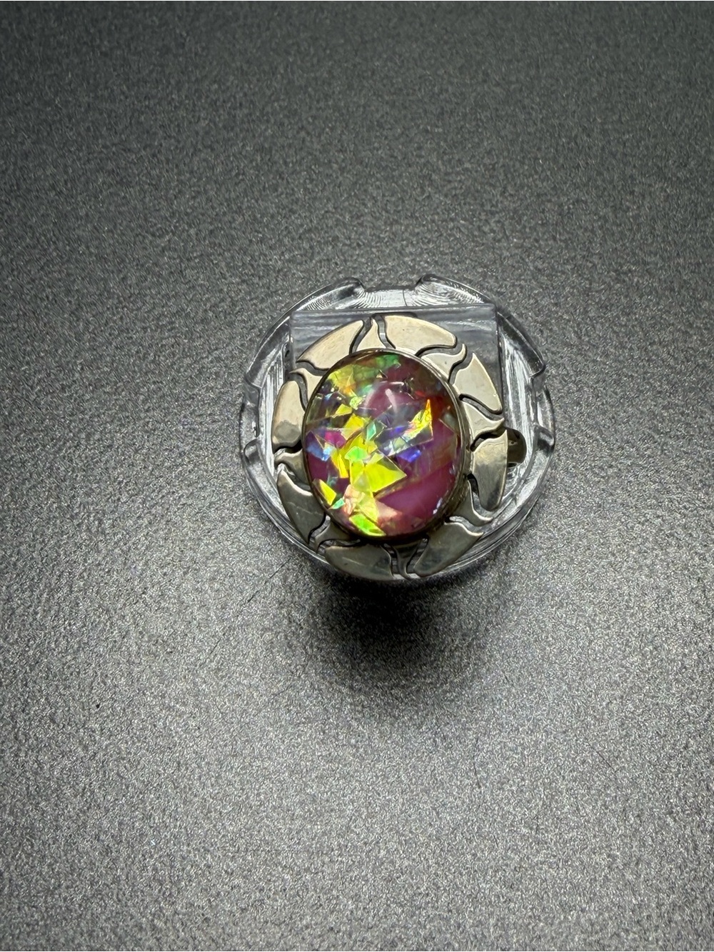 Vintage Mexican Confetti Opal Ring 925 Sterling